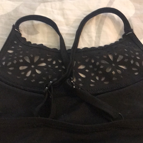 JUSTICE Girl's Laser Cut High Neck Bikini Swim 12 BLACK - Picture 7 of 8